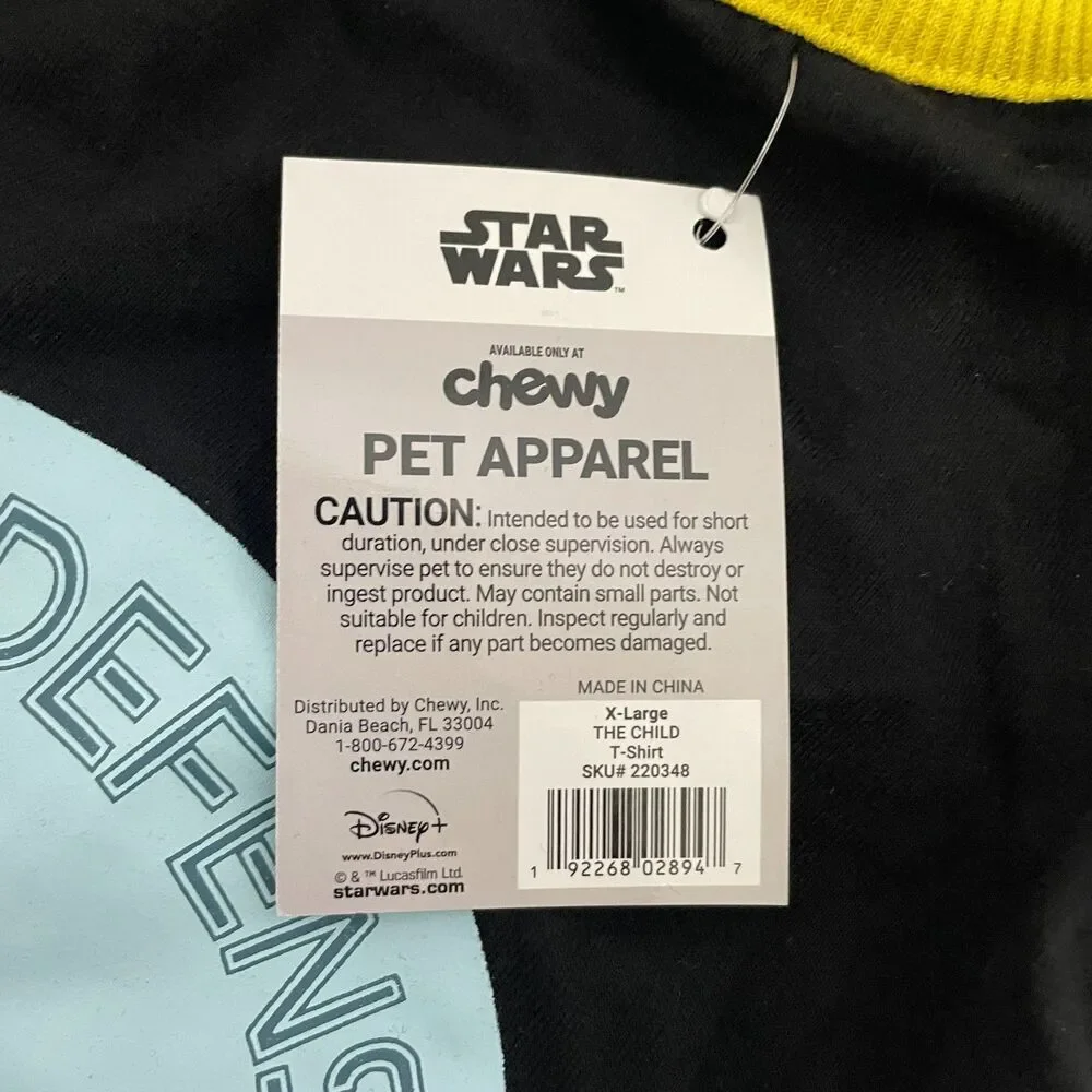 Chewy Dog XL Star Wars The Child Black Shirt NWT
